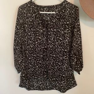 Black floral print blouse. Maurices